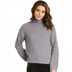 Universal Thread Mock Neck Long Sleeve Gray Sweater Sz XXL